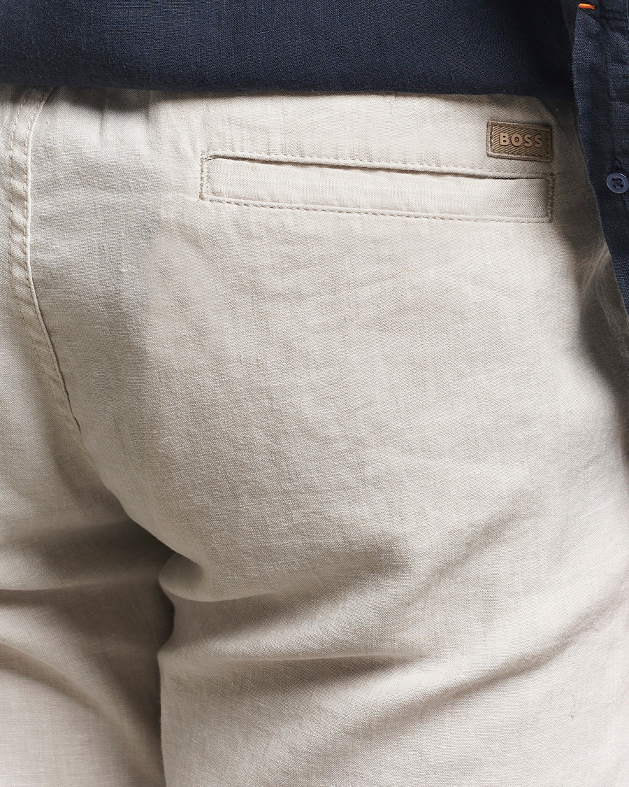 Mies | Housut | BOSS ORANGE | Sanderson Linen Pants Light Beige
