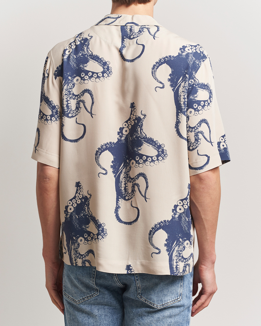 Mies | Kauluspaidat | BOSS ORANGE | Lapisy Printed Short Sleeve Shirt Light Beige