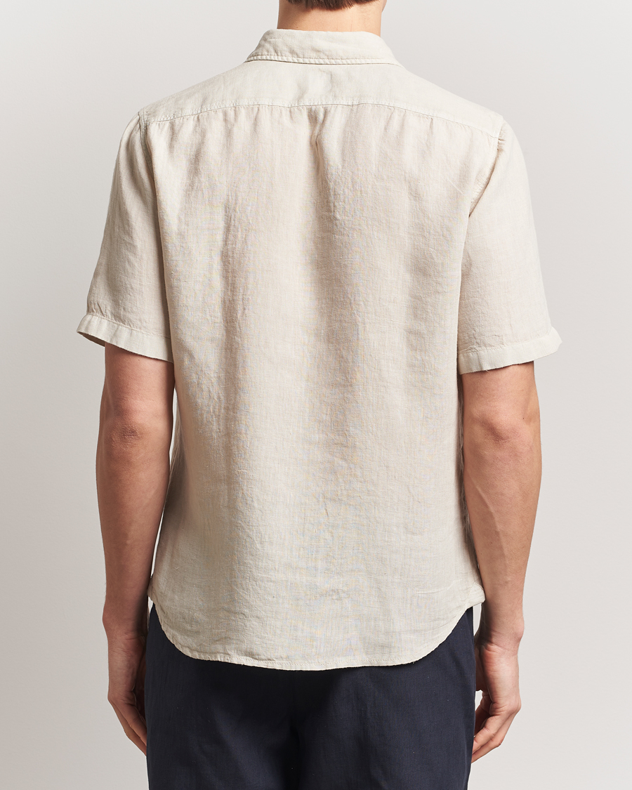 Mies | Kauluspaidat | BOSS ORANGE | Rash Linen Short Sleeve Shirt Light Beige