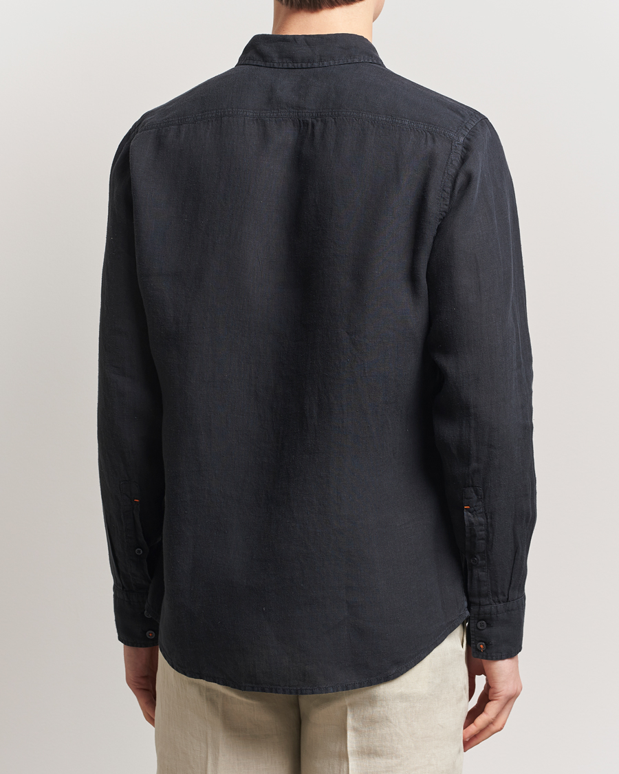 Mies | Kauluspaidat | BOSS ORANGE | Relegant Linen Shirt Black