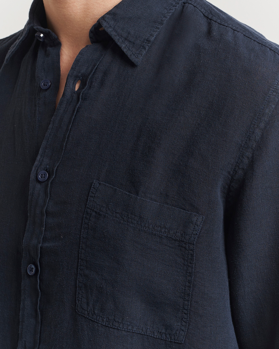 Mies | Kauluspaidat | BOSS ORANGE | Relegant Linen Shirt Dark Blue