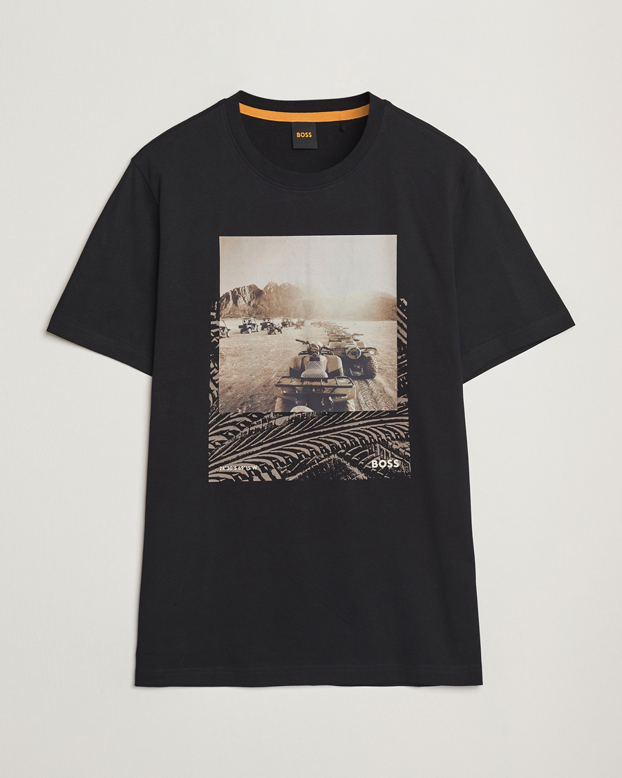 Mies | T-paidat | BOSS ORANGE | Dunetrace Printed Crew Neck T-Shirt Black