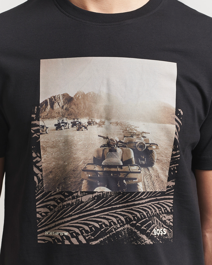 Mies | T-paidat | BOSS ORANGE | Dunetrace Printed Crew Neck T-Shirt Black