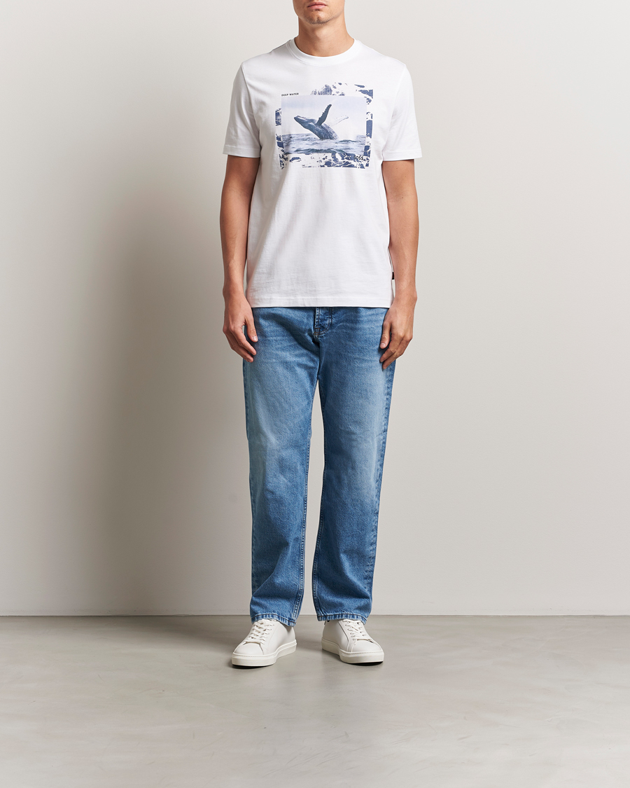 Mies | T-paidat | BOSS ORANGE | Dunetrace Printed Crew Neck T-Shirt White