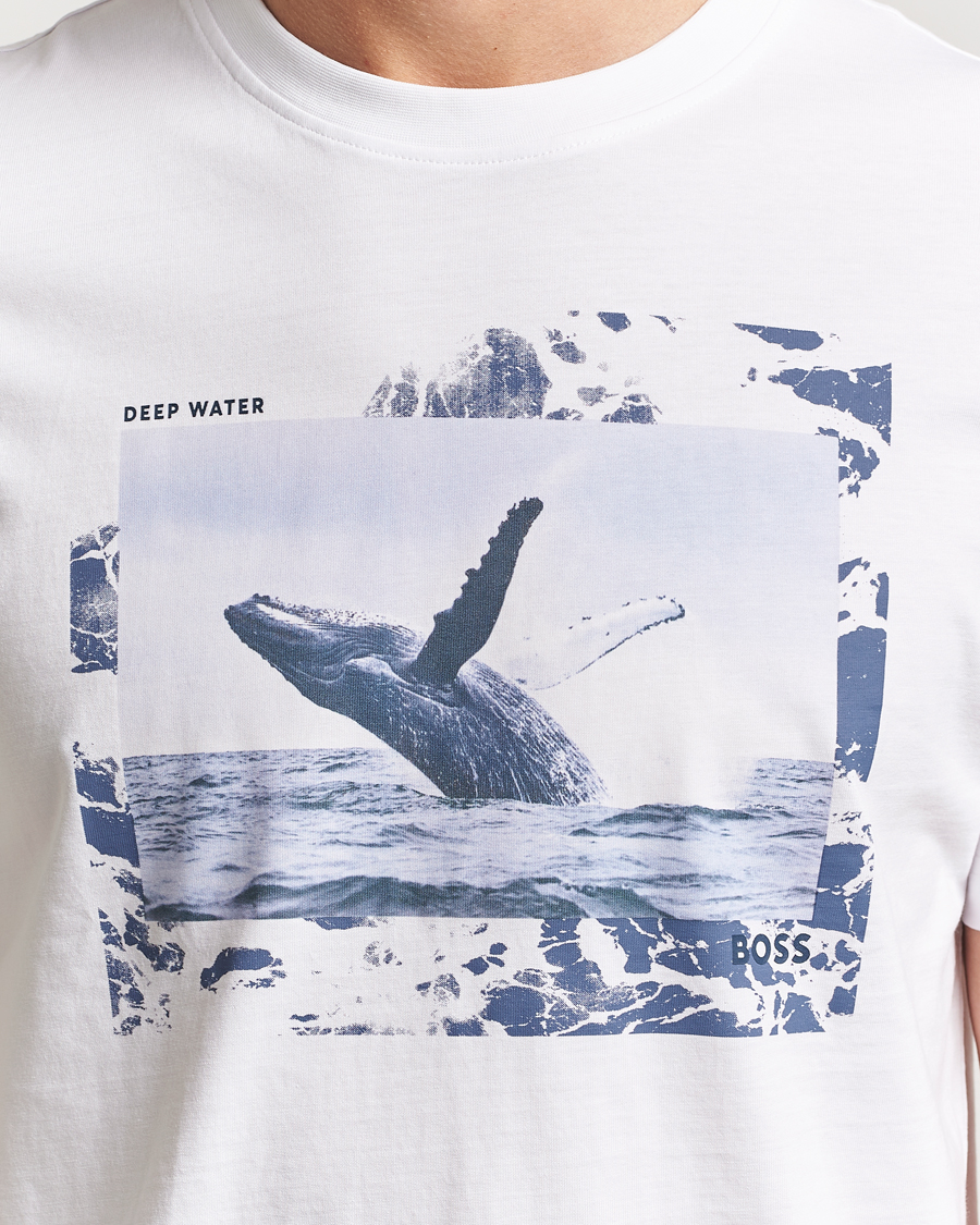 Mies | T-paidat | BOSS ORANGE | Dunetrace Printed Crew Neck T-Shirt White