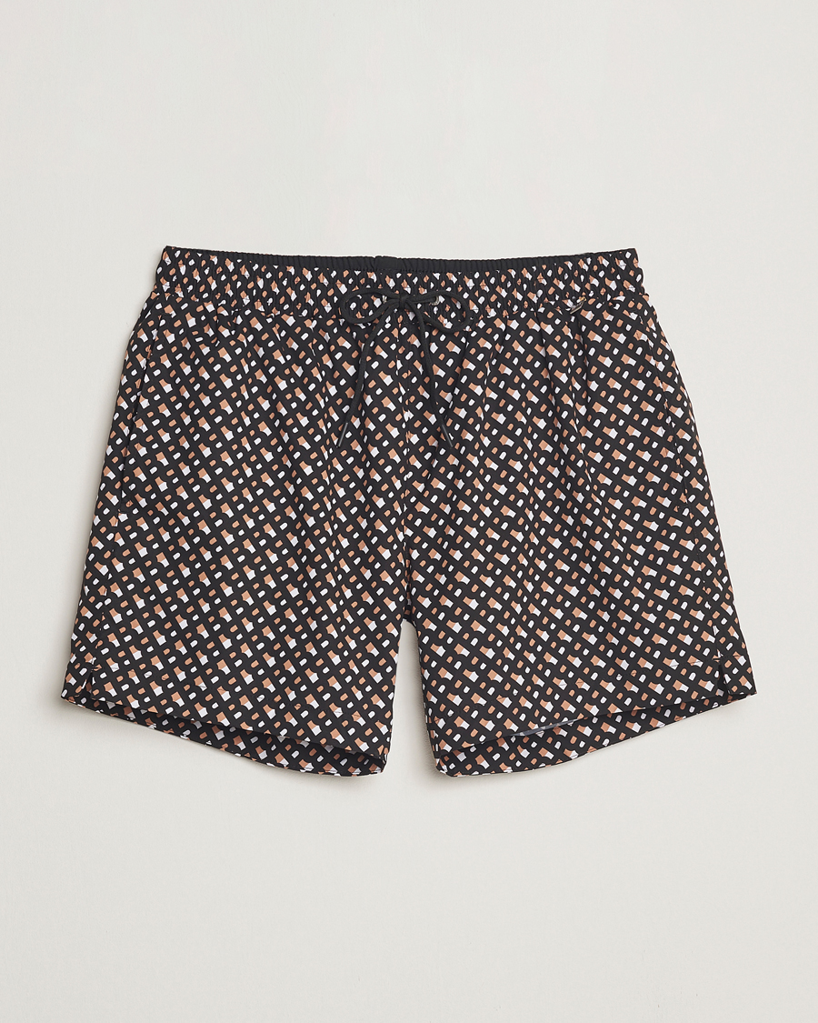 Mies | Uimahousut | BOSS BLACK | Manu Monogram Swimshorts Black