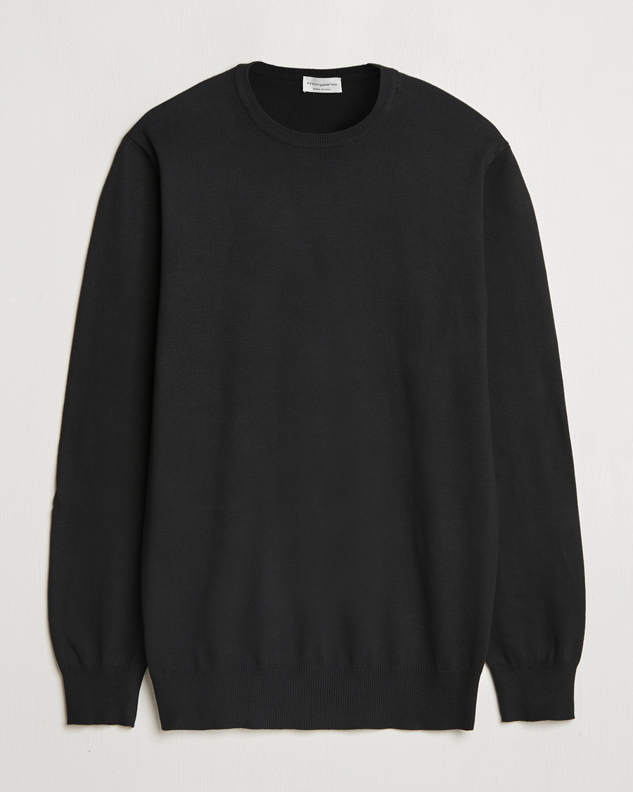 Mies | Puserot | Morgano | Supersoft Egyptian Cotton Crew Neck Black