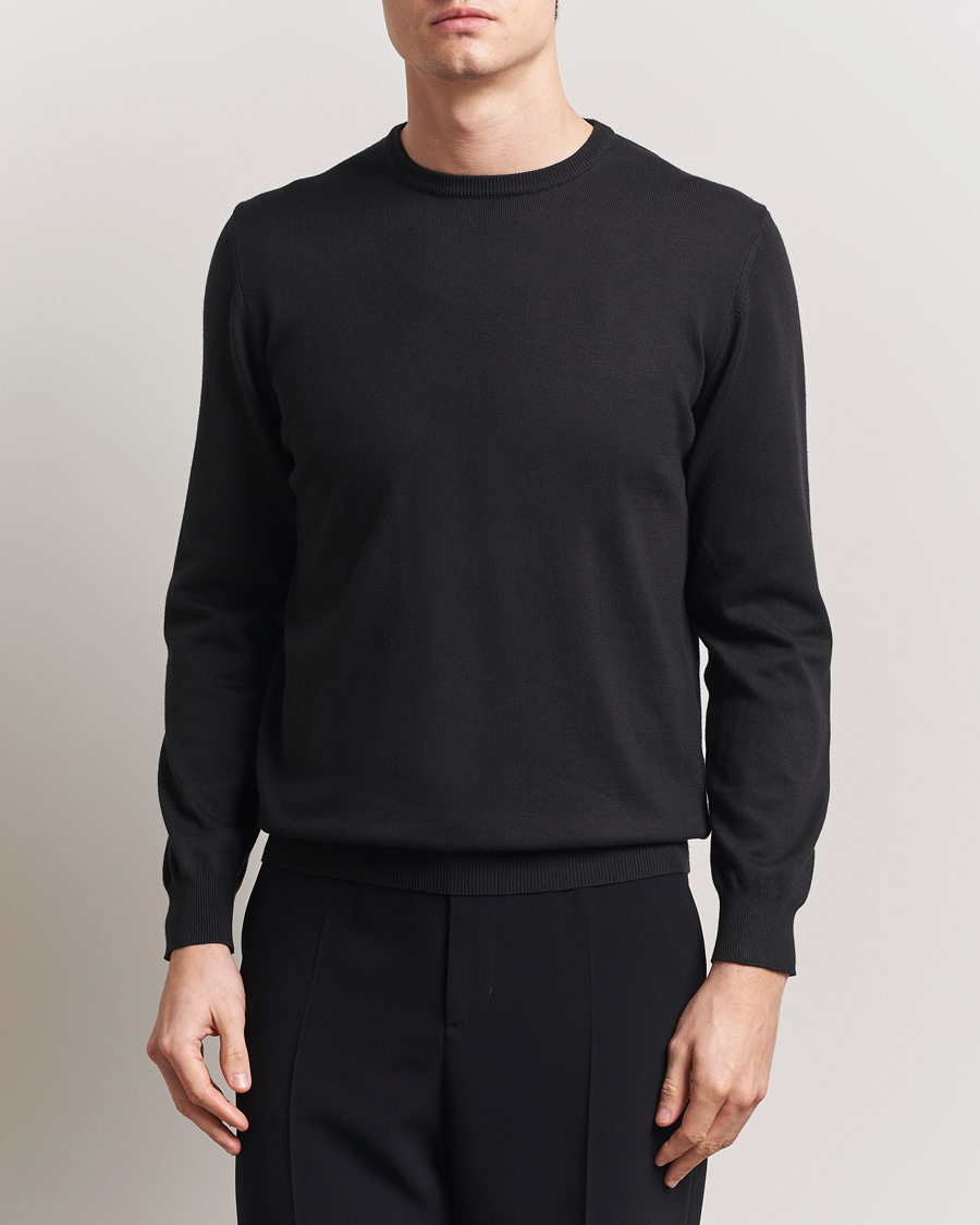 Mies | Puserot | Morgano | Supersoft Egyptian Cotton Crew Neck Black