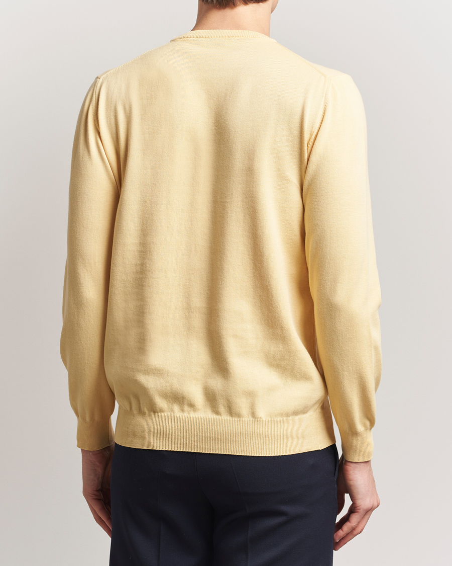Mies | Puserot | Morgano | Supersoft Egyptian Cotton Crew Neck Light Yellow