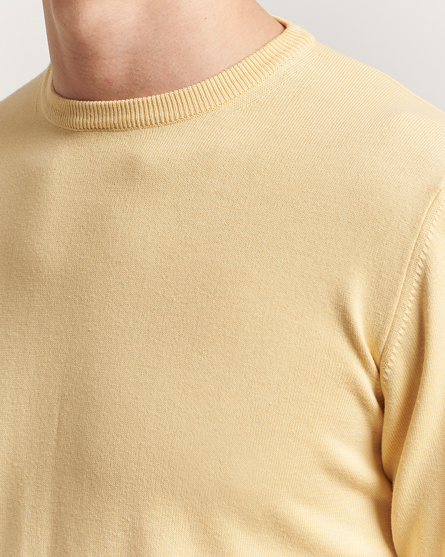 Mies | Puserot | Morgano | Supersoft Egyptian Cotton Crew Neck Light Yellow