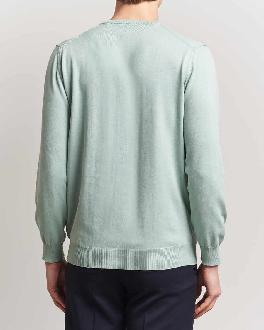 Mies | Puserot | Morgano | Supersoft Egyptian Cotton Crew Neck Light Green