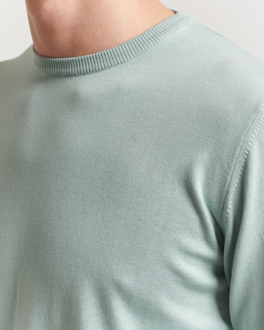 Mies | Puserot | Morgano | Supersoft Egyptian Cotton Crew Neck Light Green