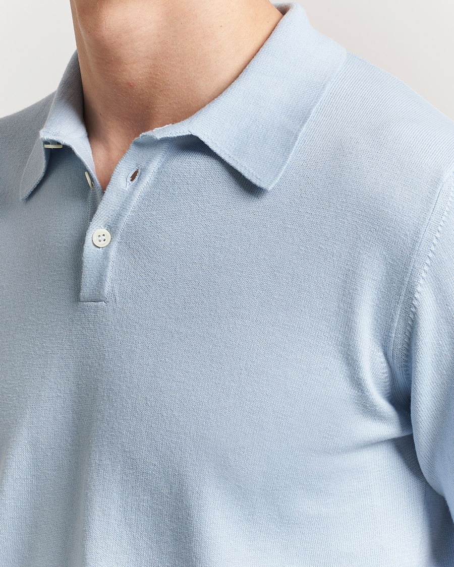 Mies | Pikeet | Morgano | Supersoft Egyptian Cotton Polo Light Blue
