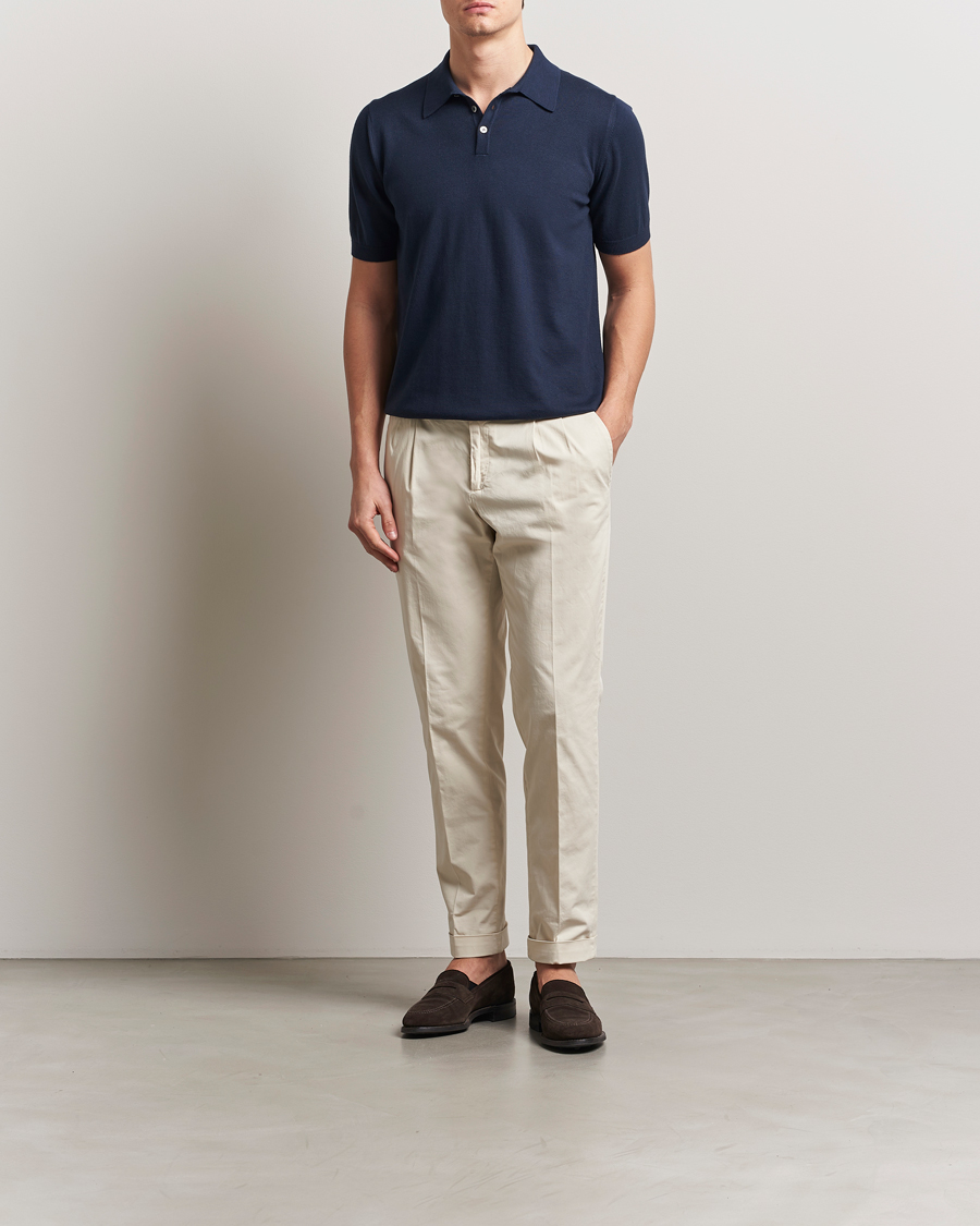 Mies | Pikeet | Morgano | Supersoft Egyptian Cotton Polo Navy