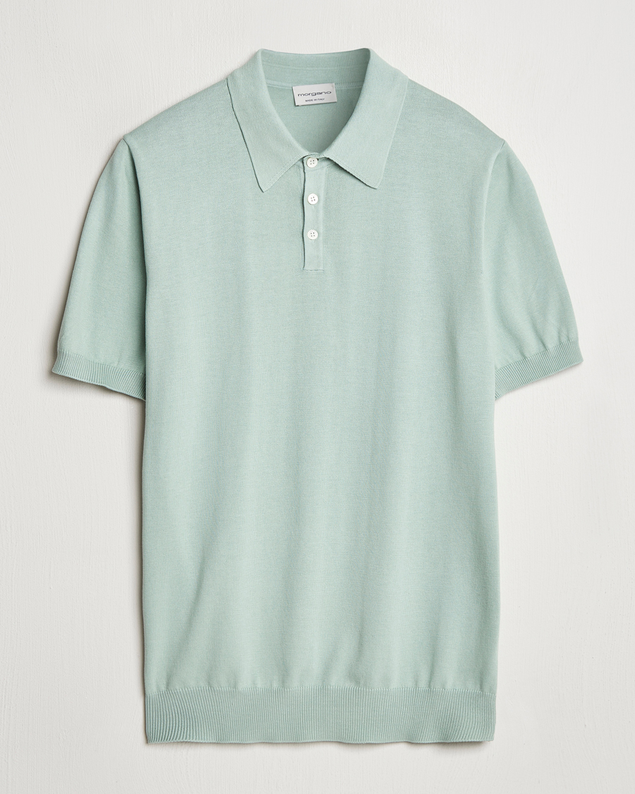 Mies | Pikeet | Morgano | Supersoft Egyptian Cotton Polo Light Green