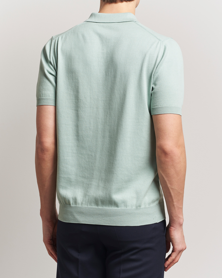 Mies | Pikeet | Morgano | Supersoft Egyptian Cotton Polo Light Green