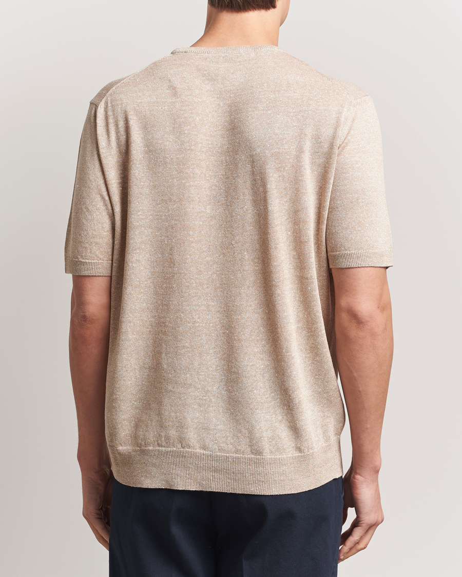 Mies | T-paidat | Morgano | Linen/Cotton T-Shirt Beige