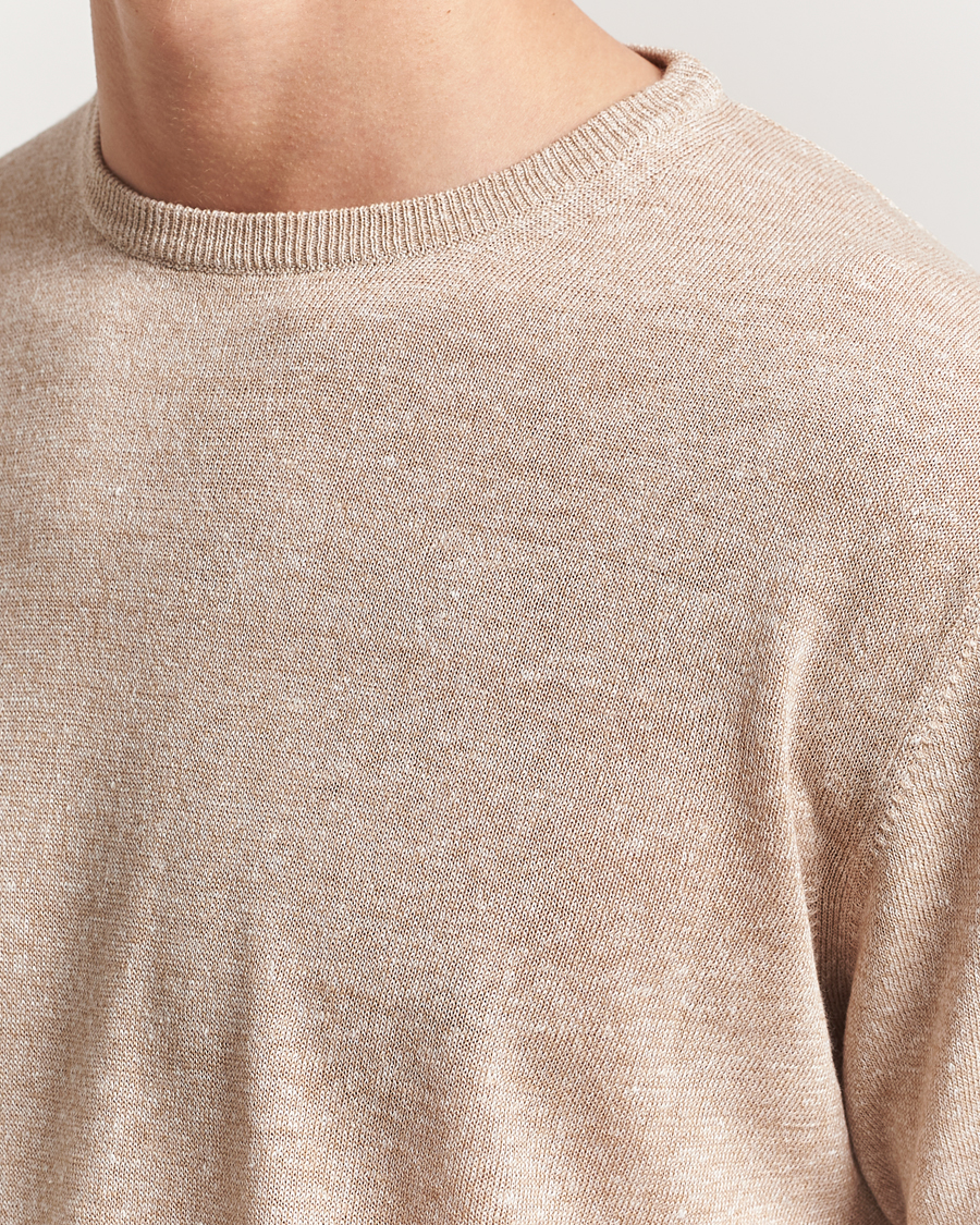 Mies | T-paidat | Morgano | Linen/Cotton T-Shirt Beige