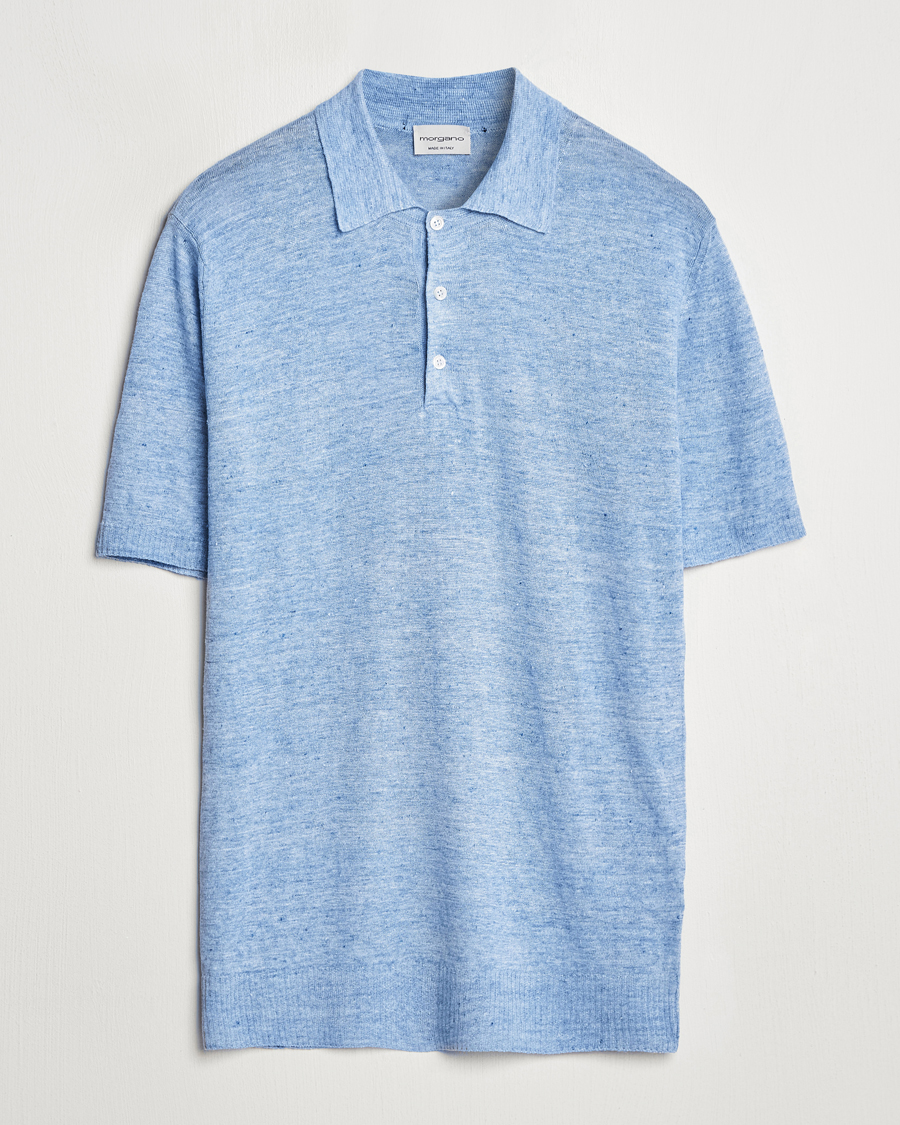 Mies | Pikeet | Morgano | Linen Polo Blue