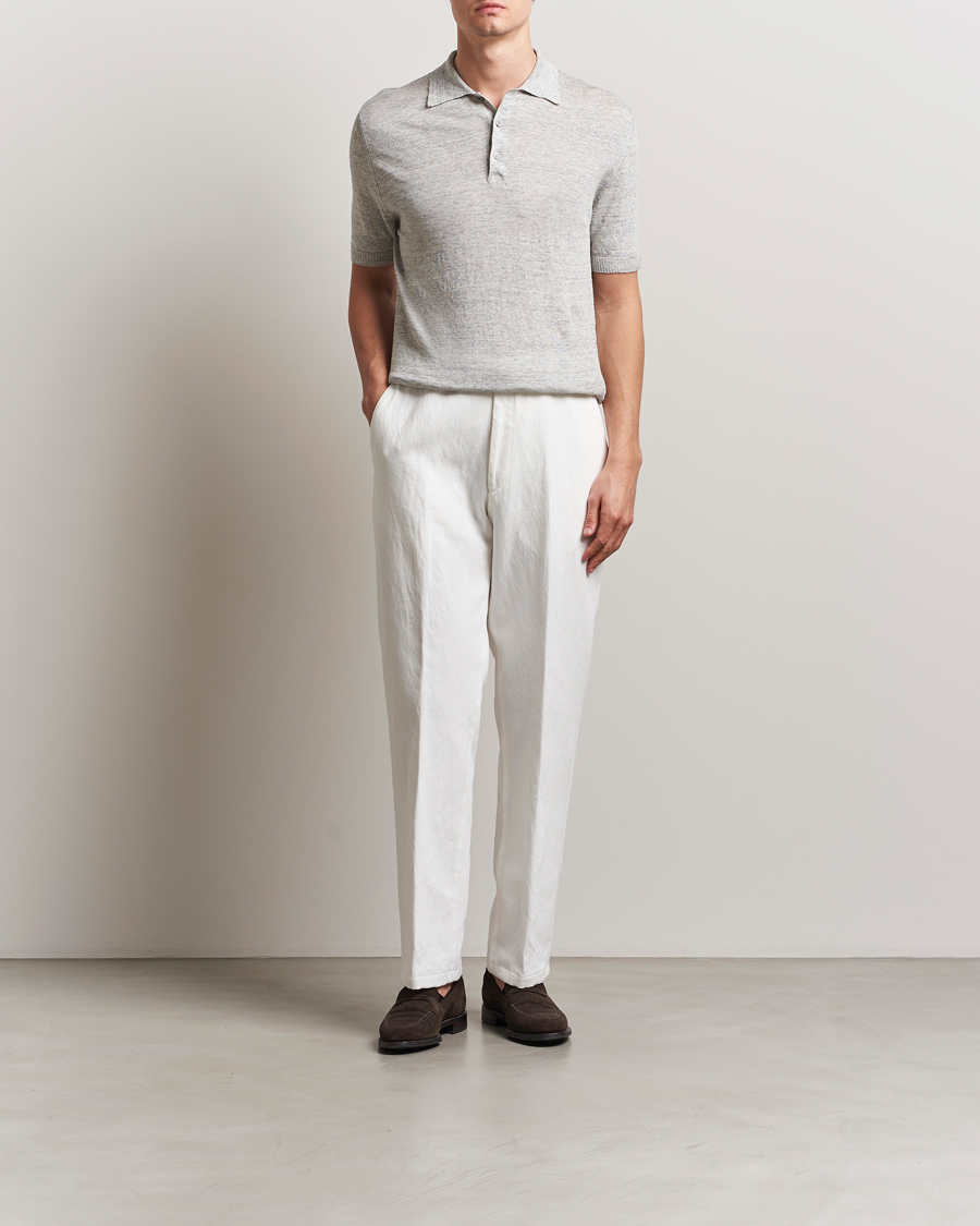 Mies | Pikeet | Morgano | Linen Polo Grey