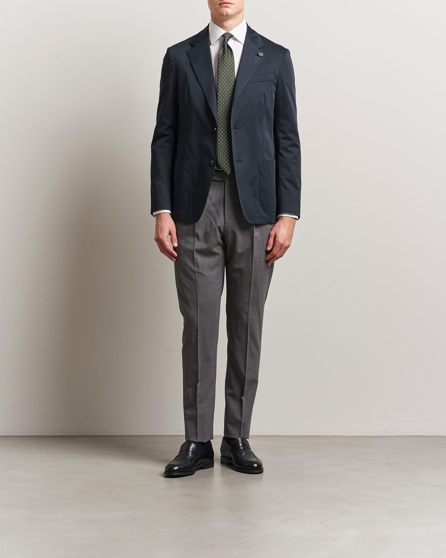 Mies | Pikkutakit | Lardini | Cotton Satin Stretch Blazer Navy