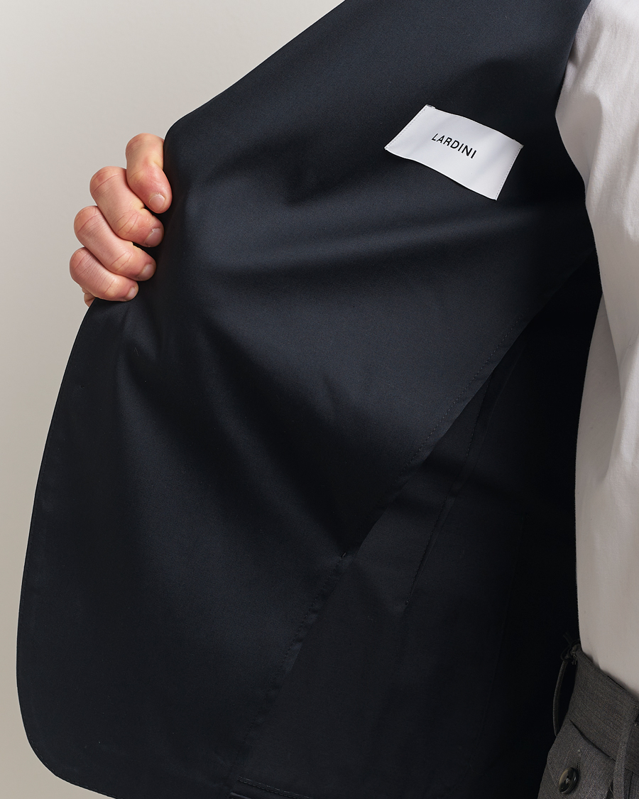 Mies | Pikkutakit | Lardini | Cotton Satin Stretch Blazer Navy