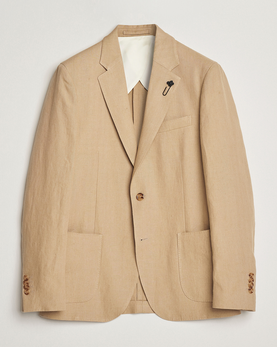 Mies | Pikkutakit | Lardini | Linen Canvas Blazer Beige
