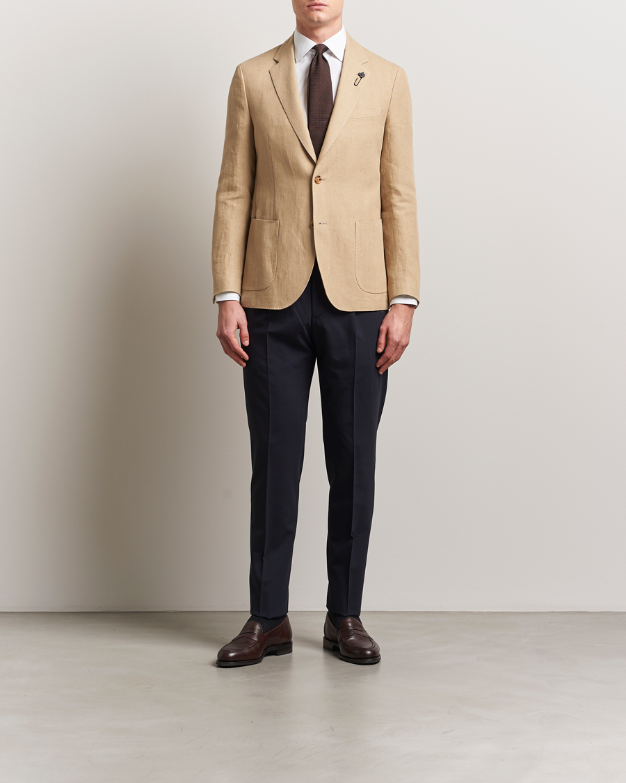 Mies | Pikkutakit | Lardini | Linen Canvas Blazer Beige