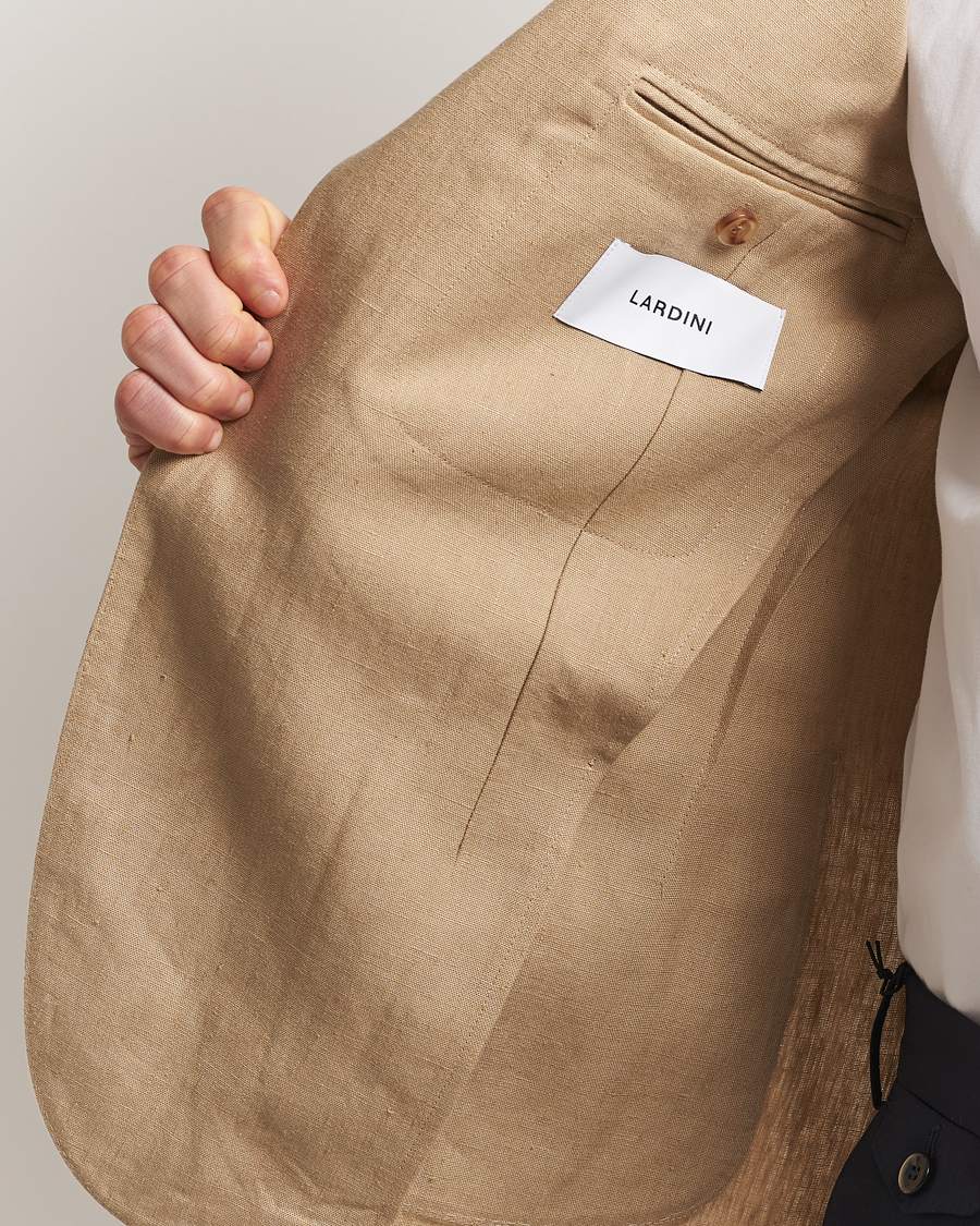 Mies | Pikkutakit | Lardini | Linen Canvas Blazer Beige