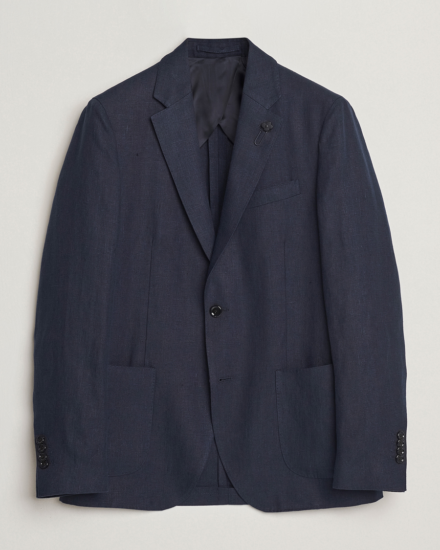 Mies | Pikkutakit | Lardini | Linen Canvas Blazer Navy