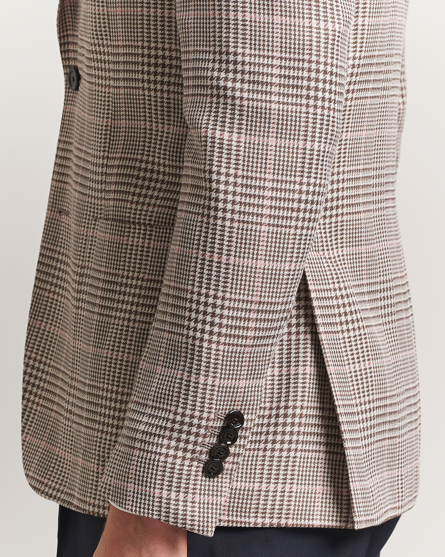 Mies | Pikkutakit | Lardini | Wool/Cotton Checked Blazer Brown/Pink