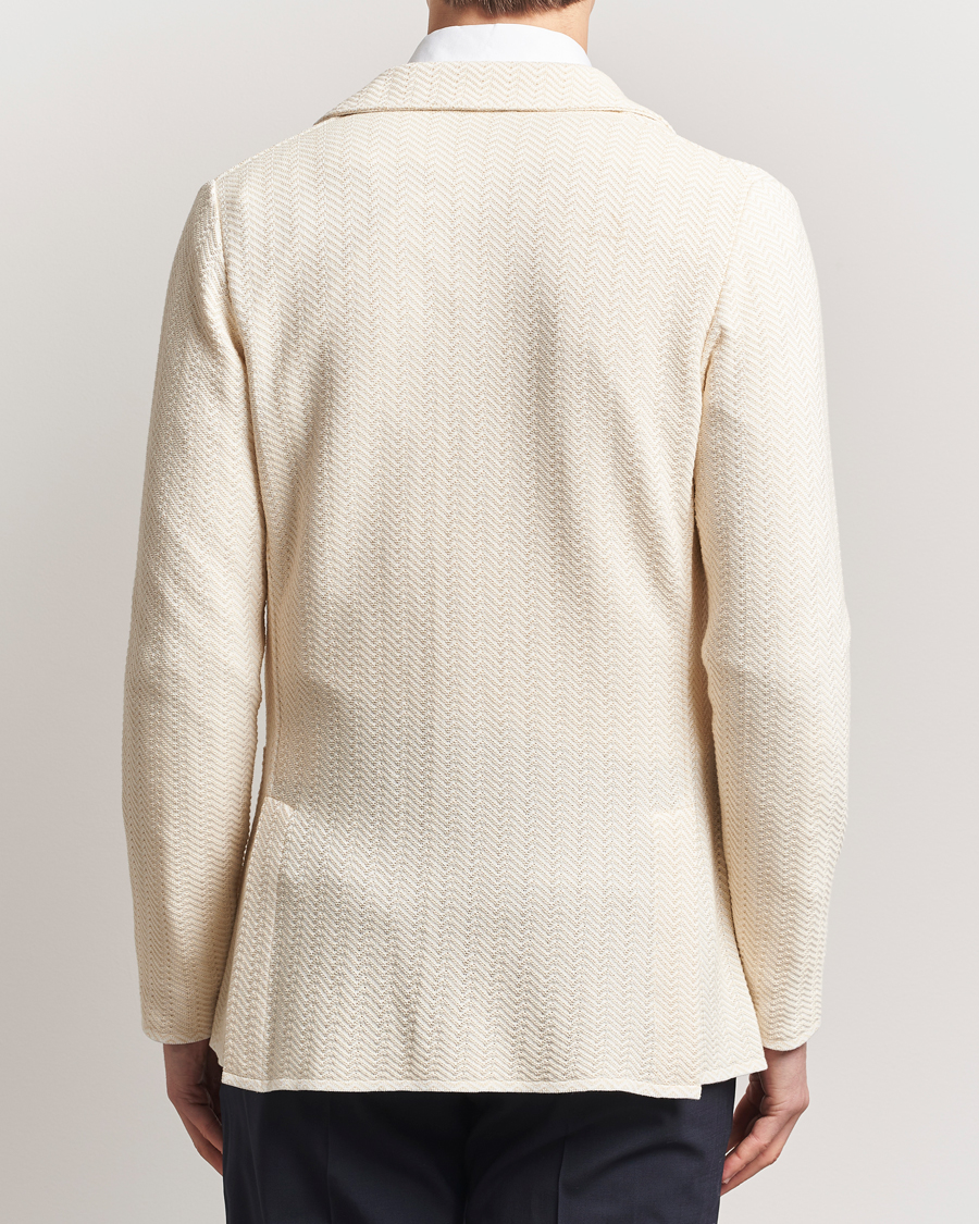 Mies | Pikkutakit | Lardini | Knitted Cotton Structured Blazer White/Beige