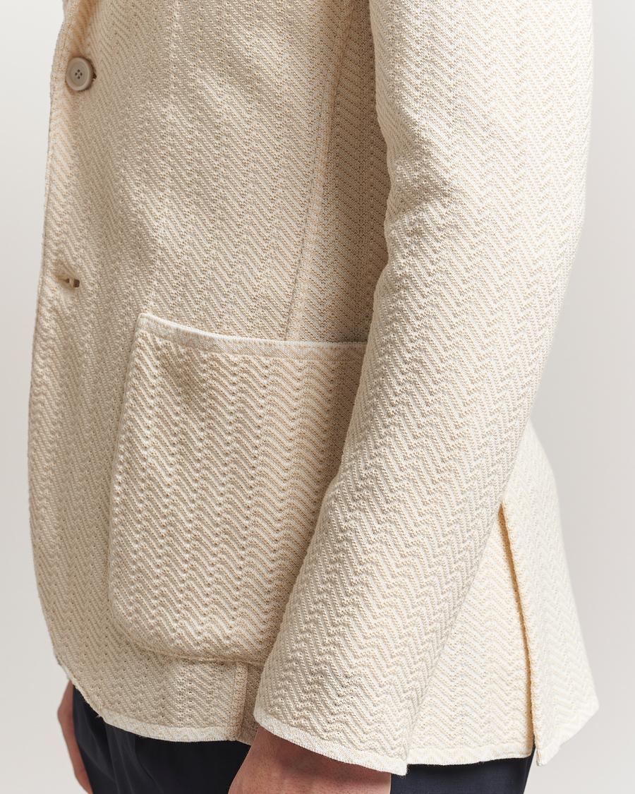 Mies | Pikkutakit | Lardini | Knitted Cotton Structured Blazer White/Beige