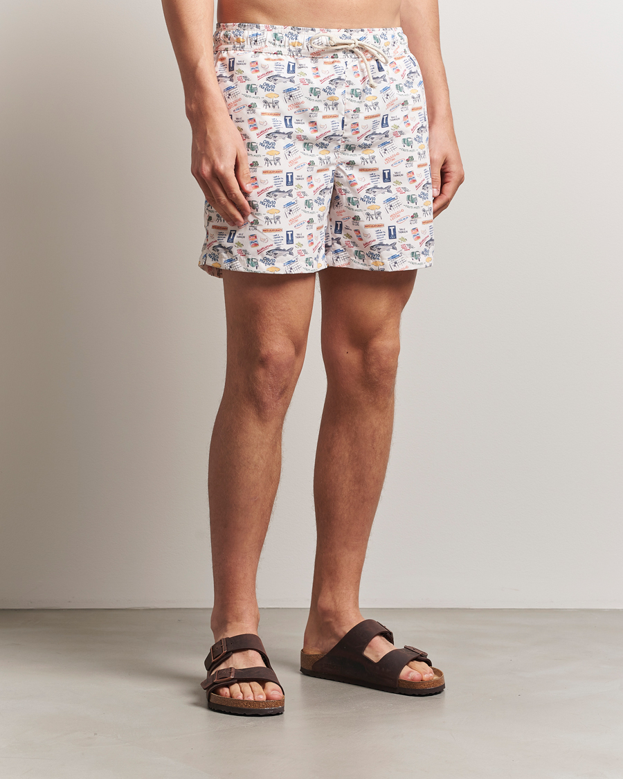 Mies | Uimahousut | Ripa Ripa | Printed Swimshorts Off White