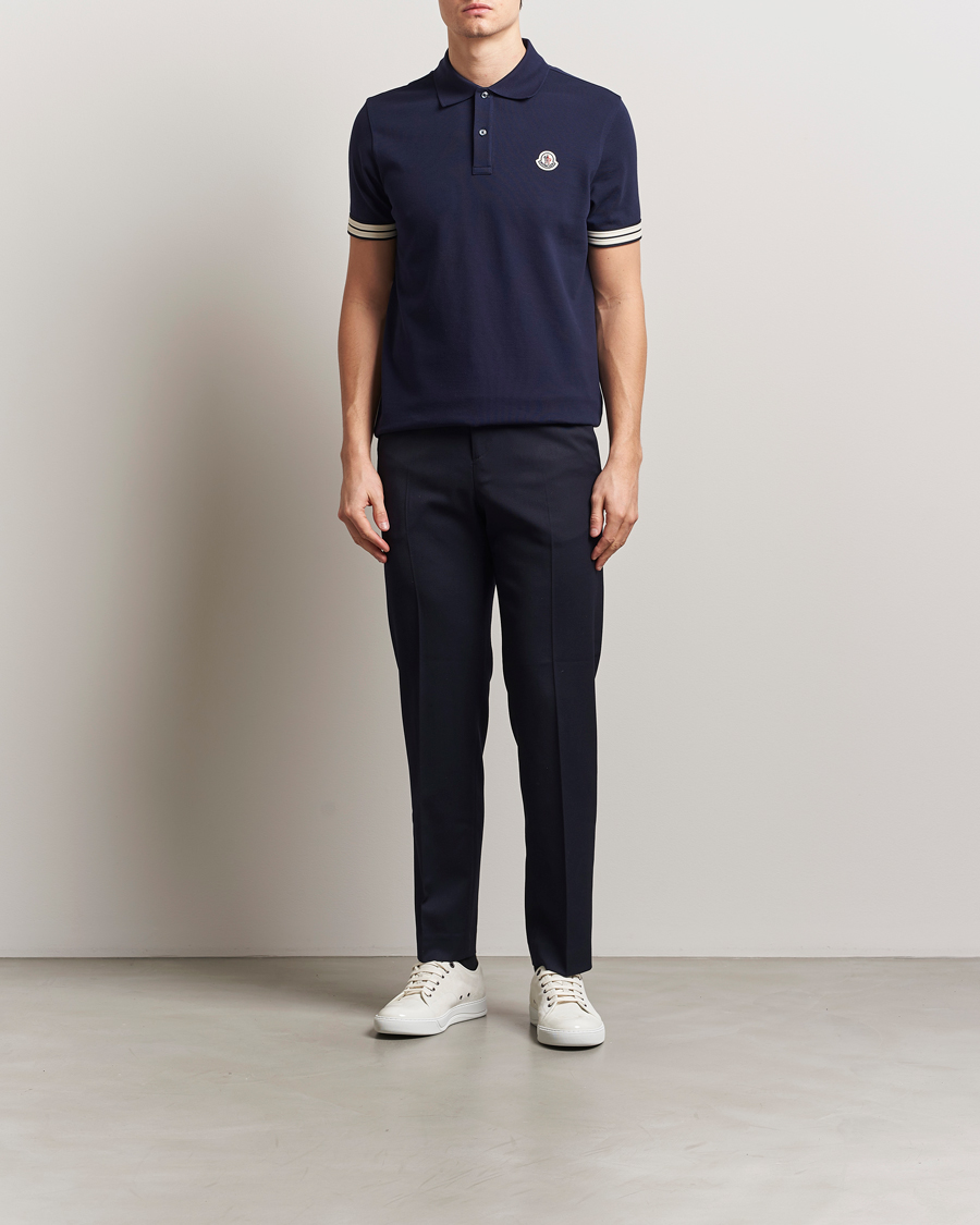 Mies | Pikeet | Moncler | Contrast Rib Polo Navy