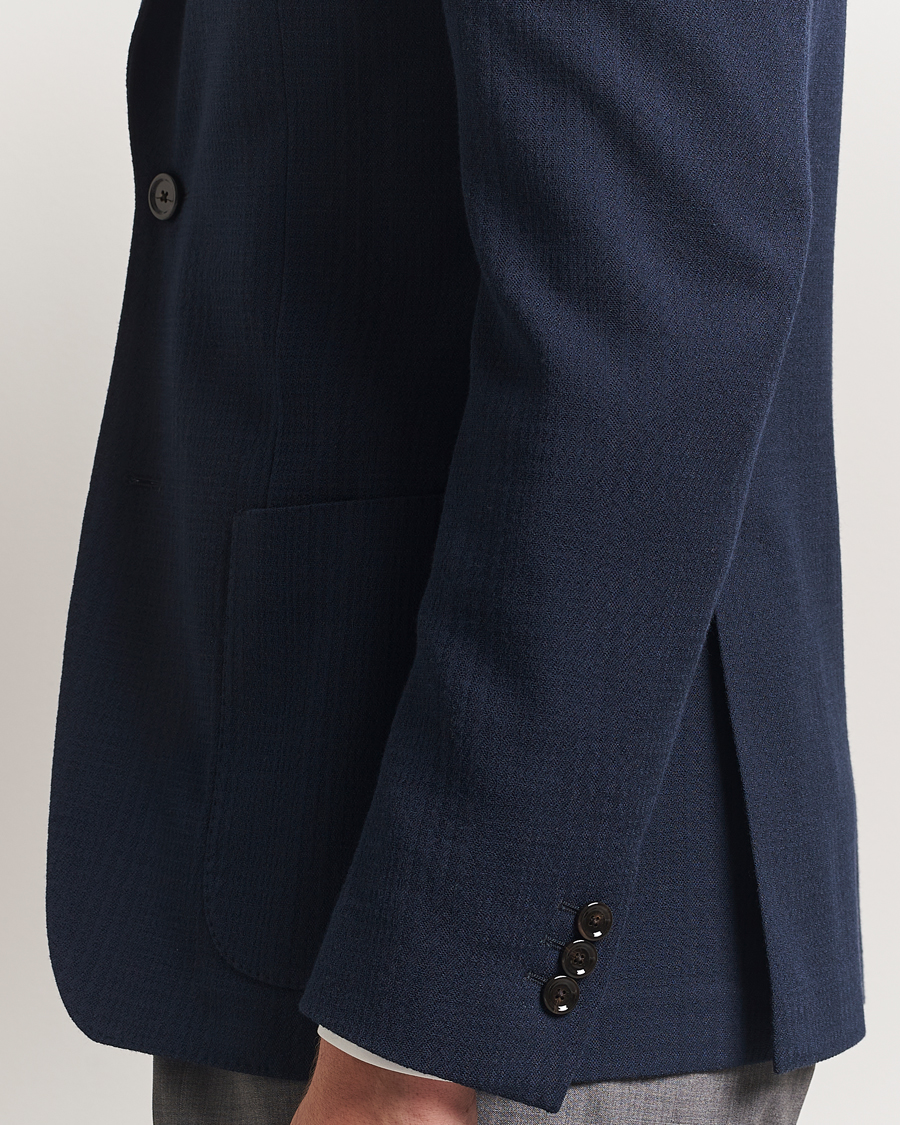 Mies | Pikkutakit | Lardini | Wool/Cotton Structured Blazer Navy