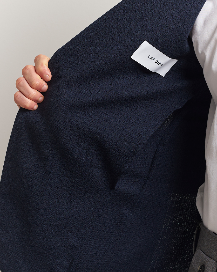 Mies | Pikkutakit | Lardini | Wool/Cotton Structured Blazer Navy