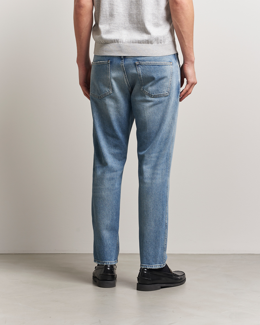 Mies | Farkut | Lardini | Tapered Washed Jeans Blue