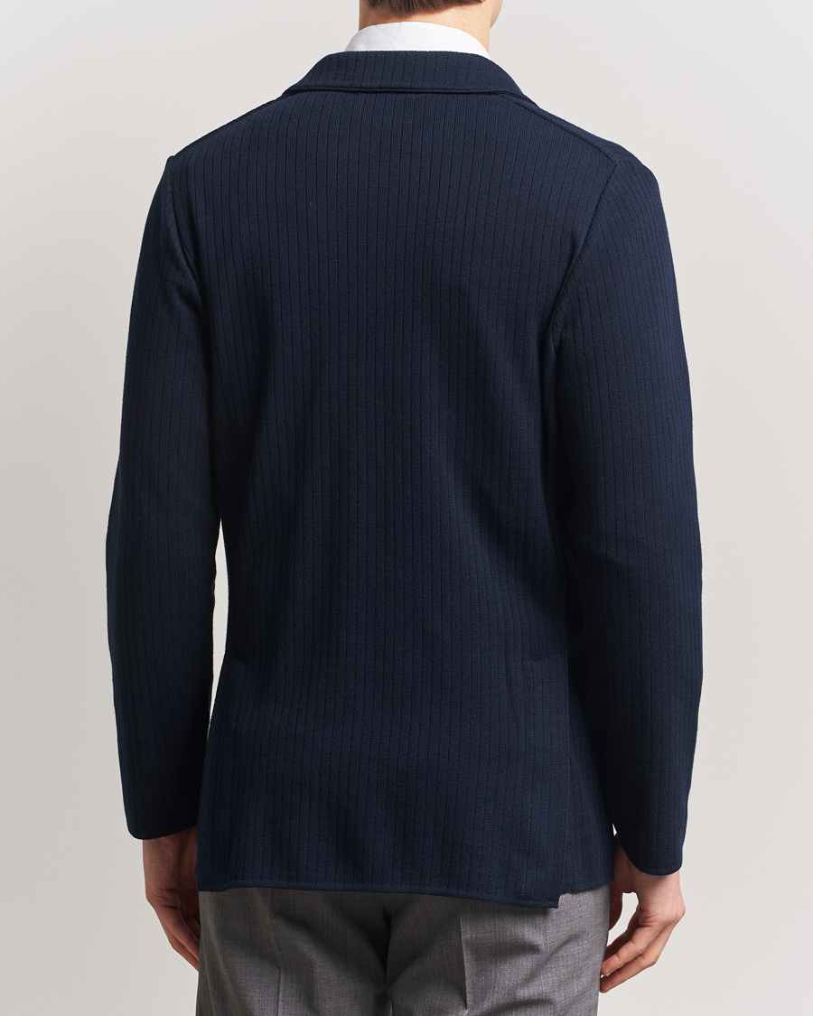 Mies | Pikkutakit | Lardini | Double Breasted Knitted Cotton Blazer Navy