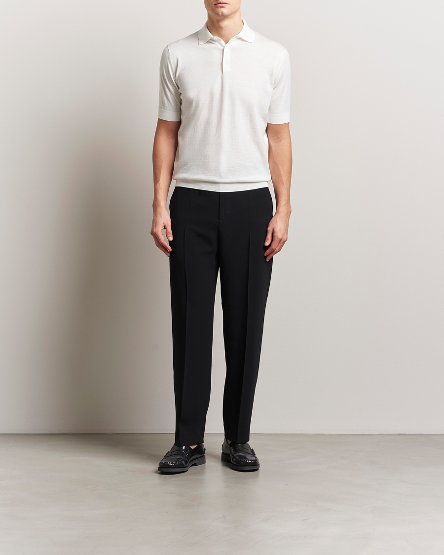 Mies | Pikeet | Lardini | Knitted Cotton Polo White