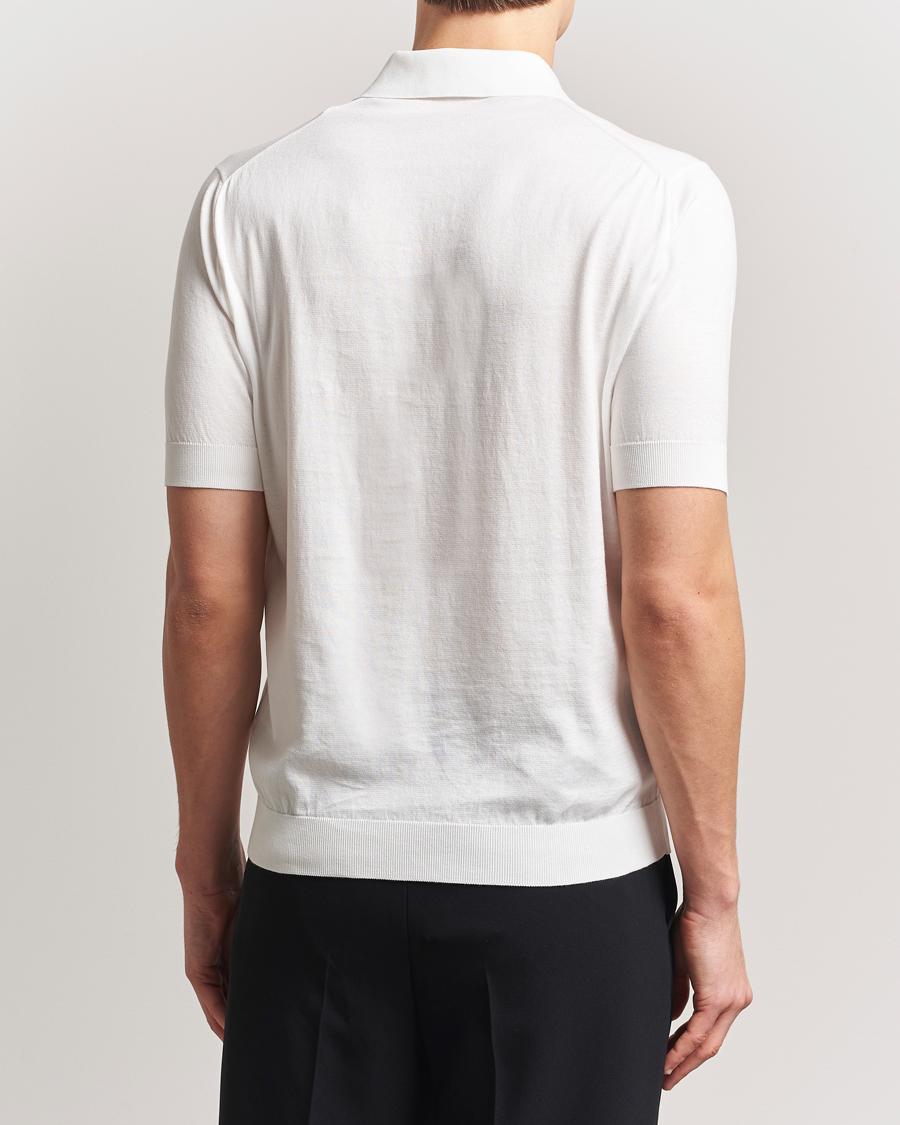 Mies | Pikeet | Lardini | Knitted Cotton Polo White