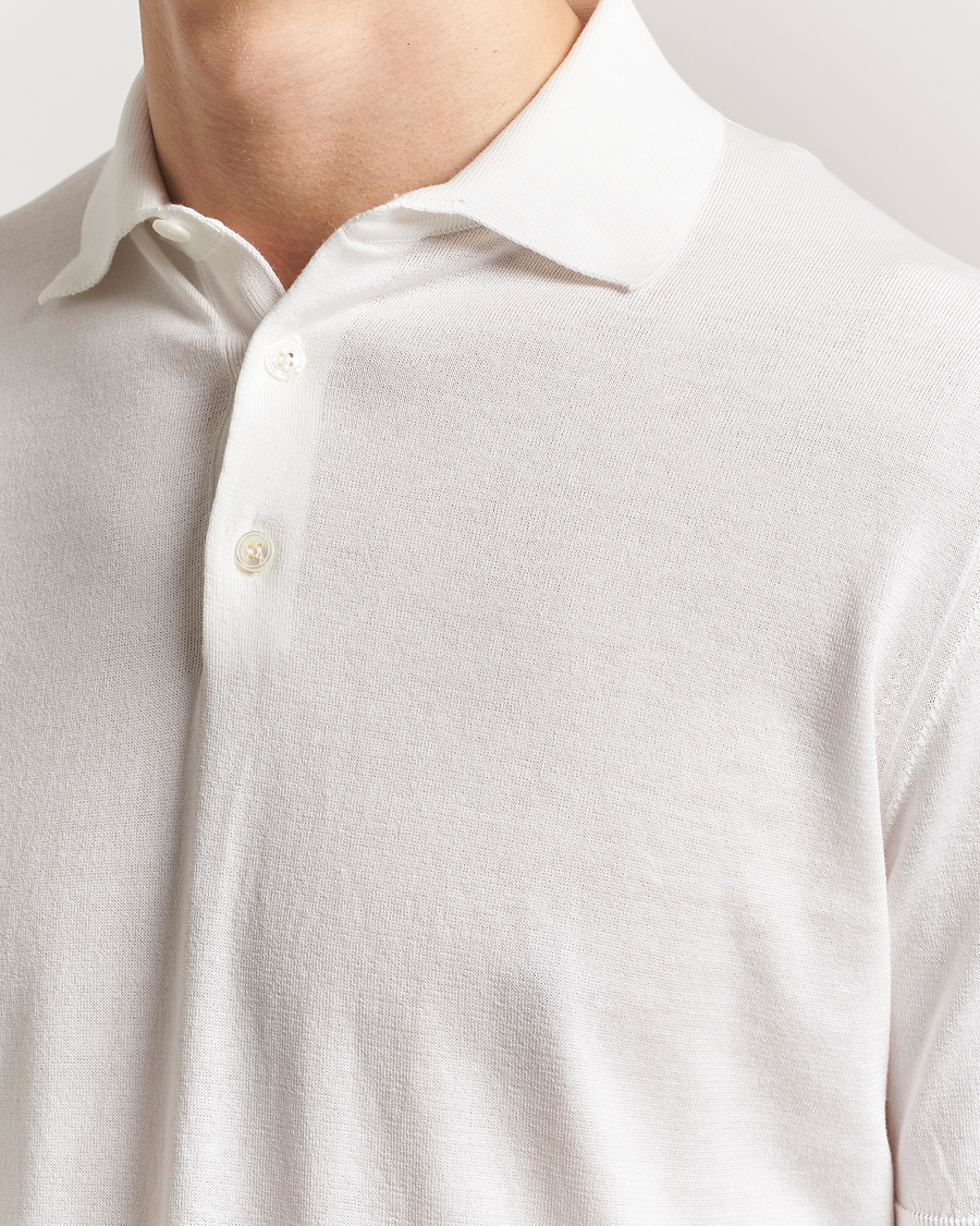 Mies | Pikeet | Lardini | Knitted Cotton Polo White