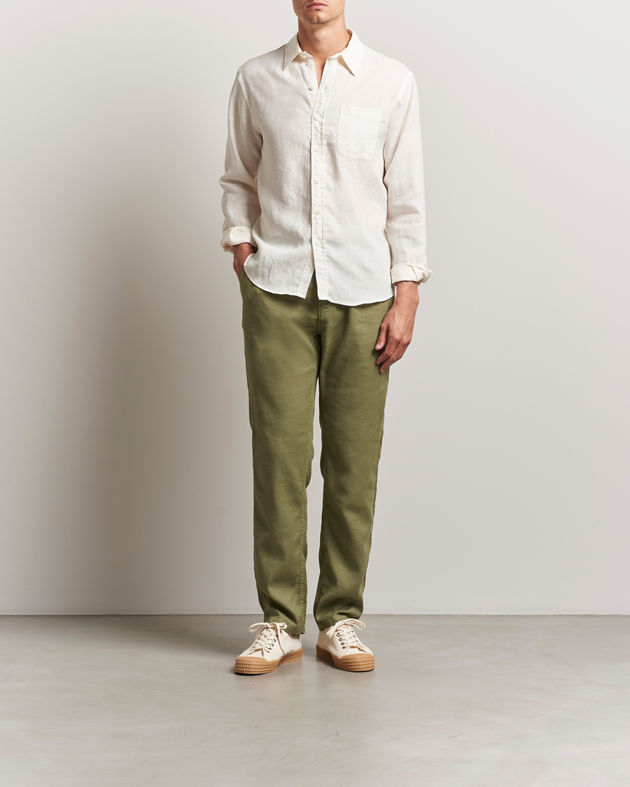 Mies | Housut | Morris | Fenix Linen/Cotton Trousers Olive