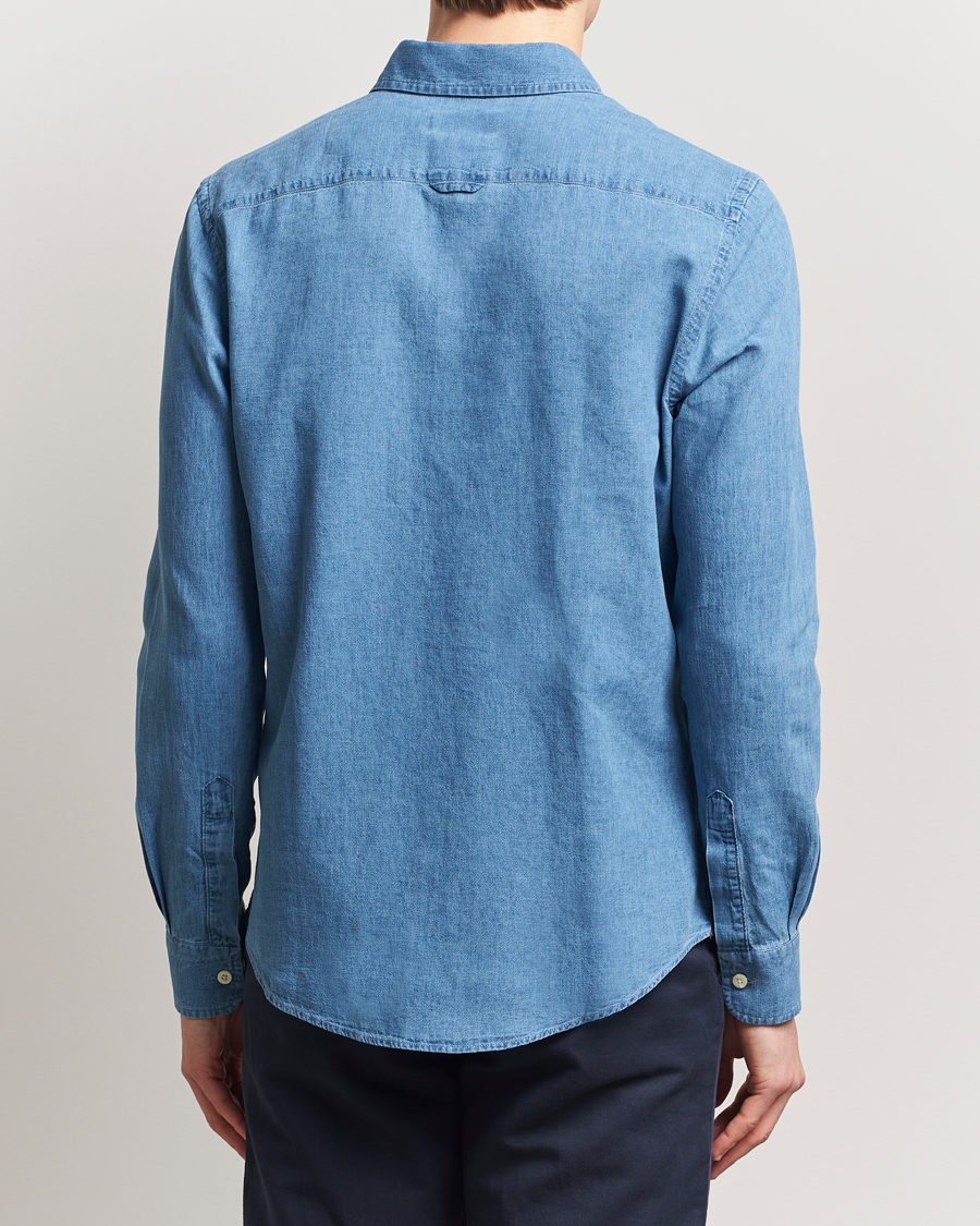 Mies | Kauluspaidat | Morris | Linen Indigo Shirt Dark Blue