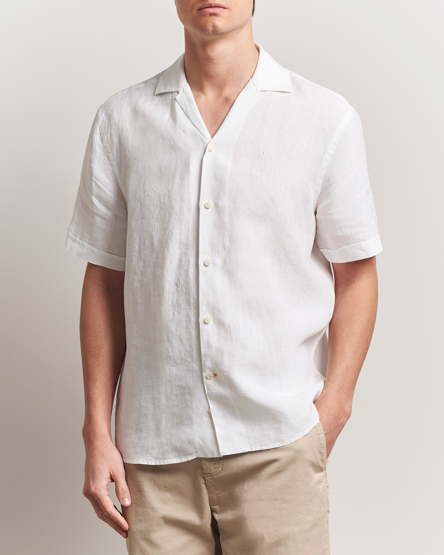 Mies | Kauluspaidat | Morris | Resort Linen Shirt White