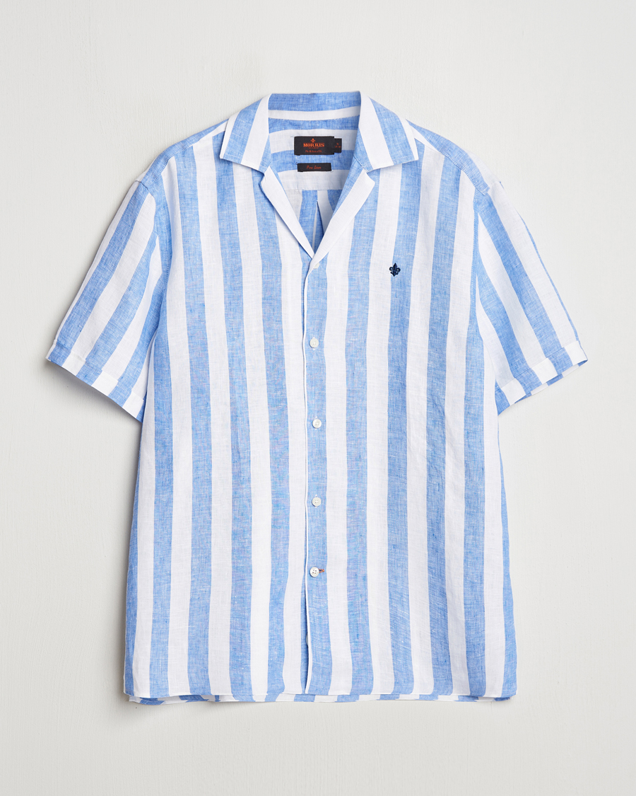 Mies | Kauluspaidat | Morris | Resort Linen Shirt Blue