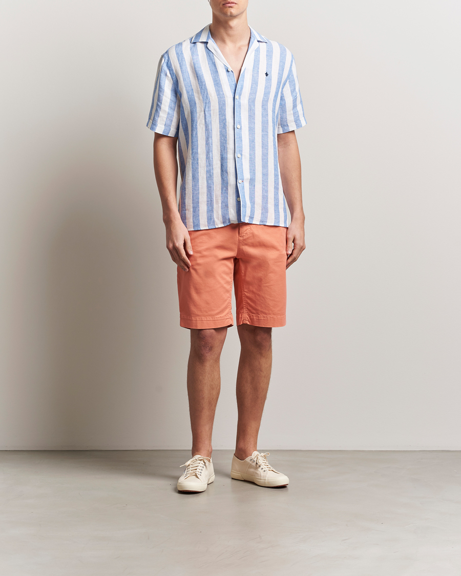 Mies | Kauluspaidat | Morris | Resort Linen Shirt Blue
