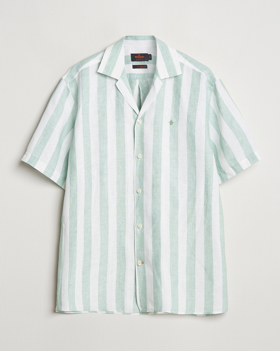 Mies | Kauluspaidat | Morris | Resort Linen Shirt Green