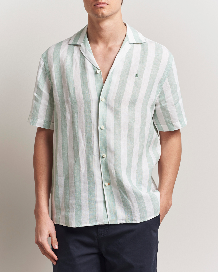 Mies | Kauluspaidat | Morris | Resort Linen Shirt Green