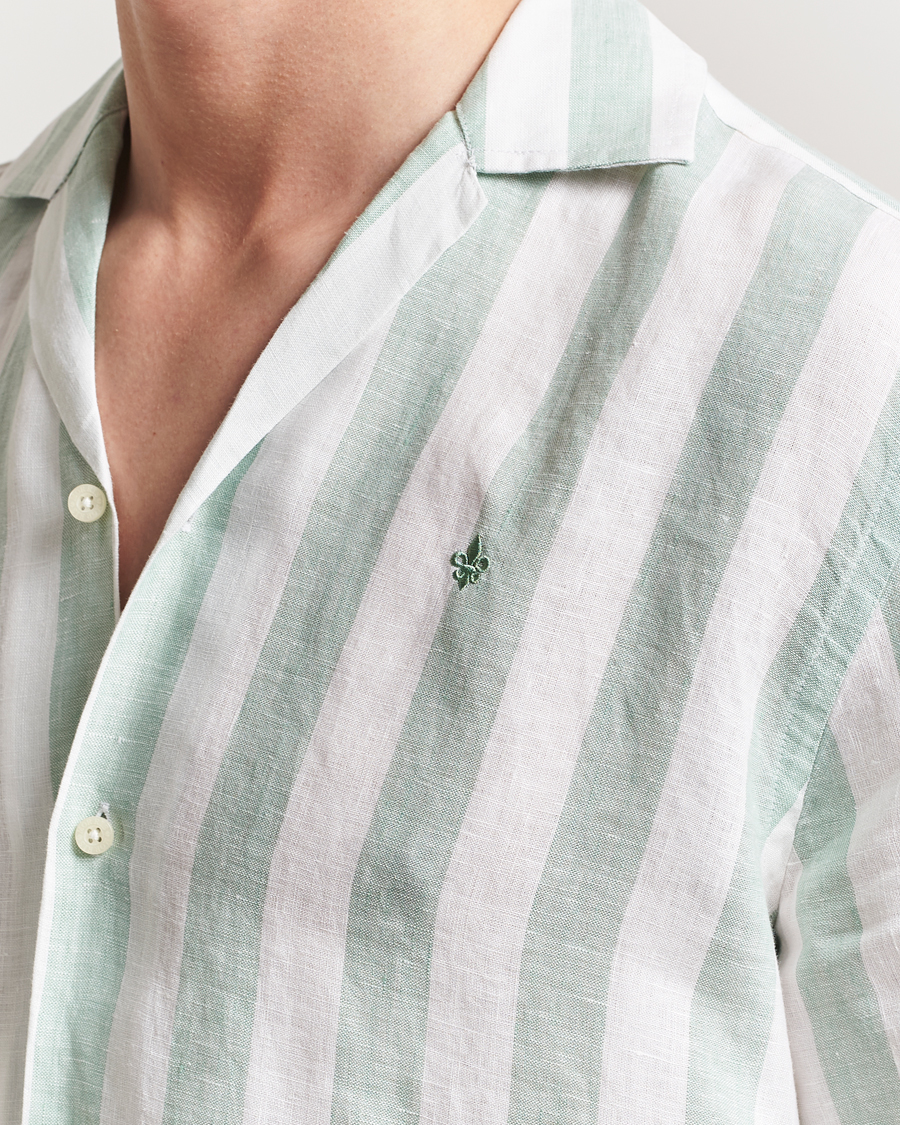 Mies | Kauluspaidat | Morris | Resort Linen Shirt Green
